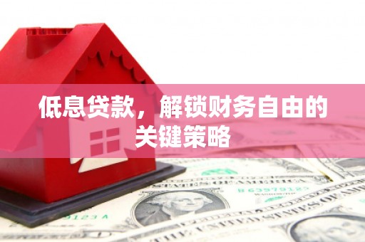 翼城低息贷款，解锁财务自由的关键策略