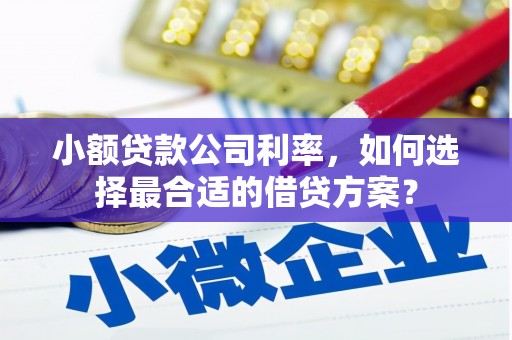 翼城小额贷款公司利率，如何选择最合适的借贷方案？