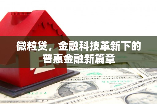 翼城微粒贷，金融科技革新下的普惠金融新篇章